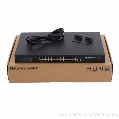 Full Gigibit 24Ports Layer 2 Managed Poe Switch